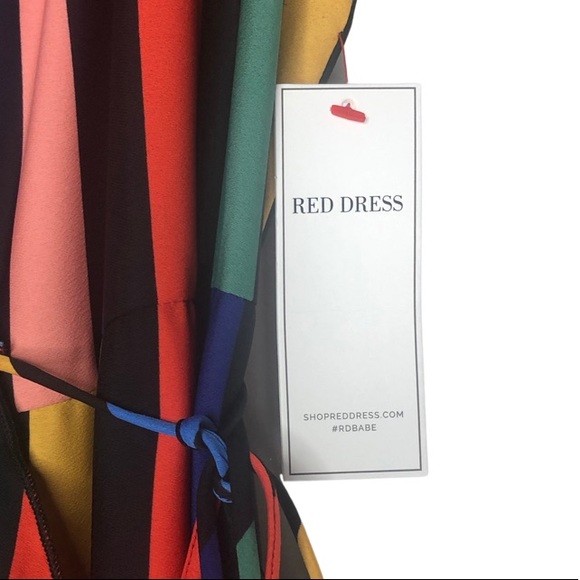 NWT Tyche Multi Color Striped Wrap Maxi Dress Sz M - Picture 13 of 16